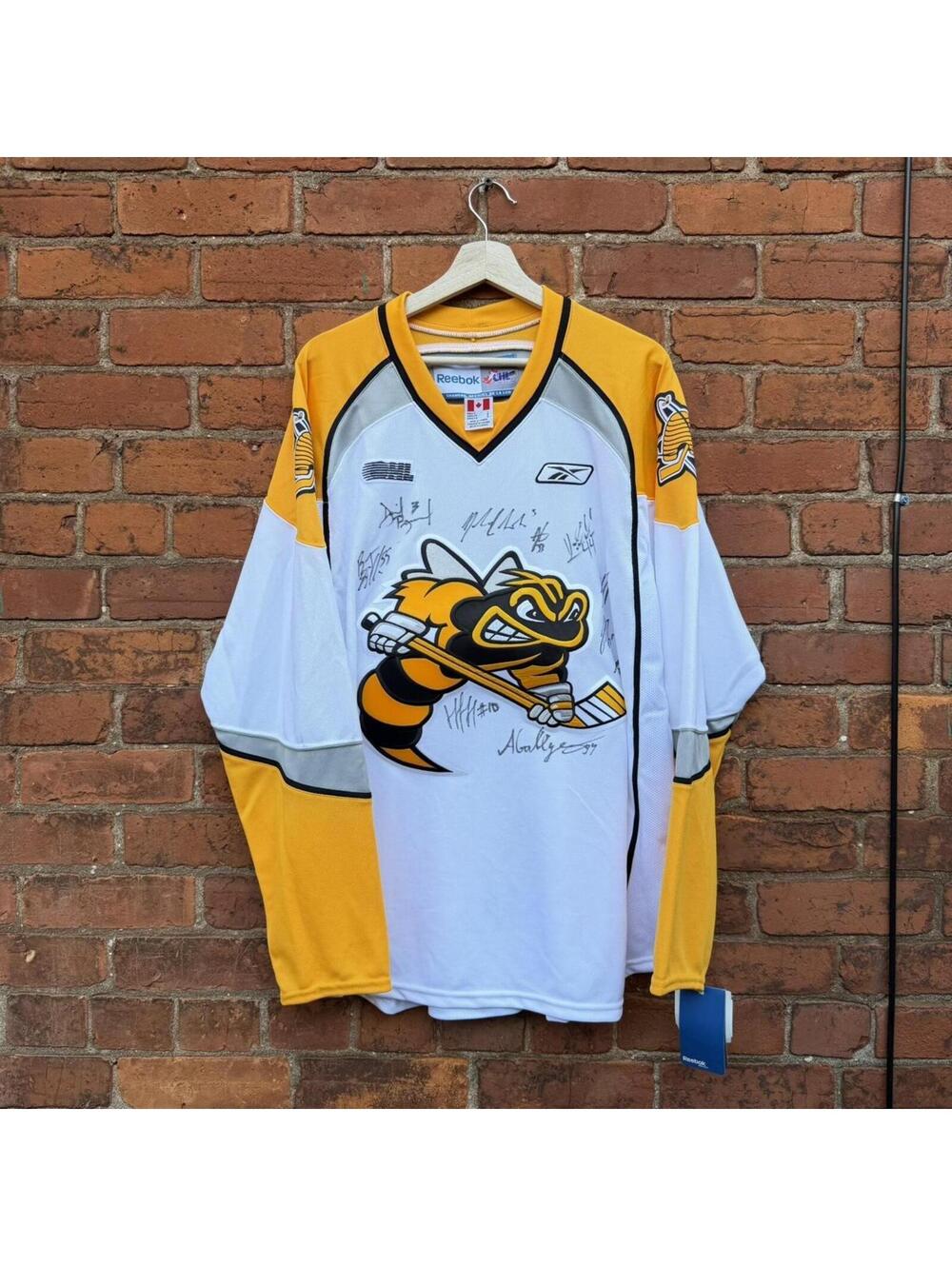 Vintage Sarina sting autographed Reebok jersey L OHL